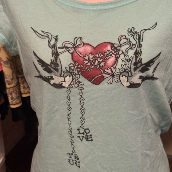 Women's Light Blue Graphic Tee - Picture 2 of 3